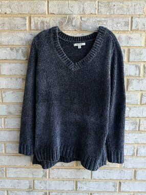 ORVIS Long Sleeve V-Neck Blue Soft Sweater Women's Size L.